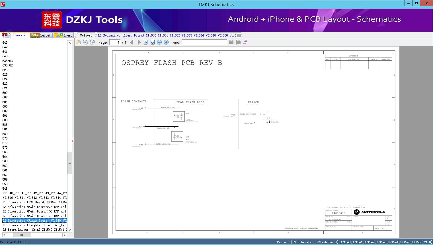 L3 Schematics (Flash Board) XT1540_XT1541_XT1542_XT1543_XT1544_XT1548_XT1550 V1.0